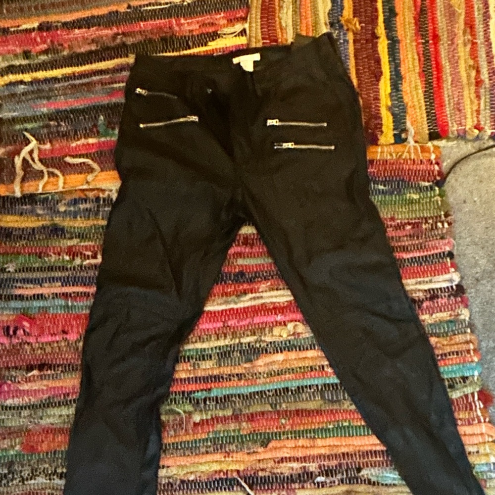 H&M biker leather jeans